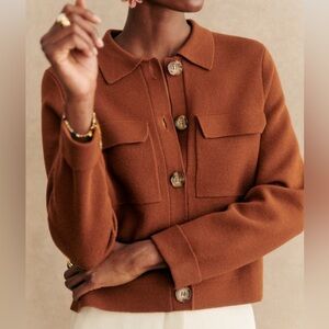Sezane Betty Cardigan Hazelnut - Size M